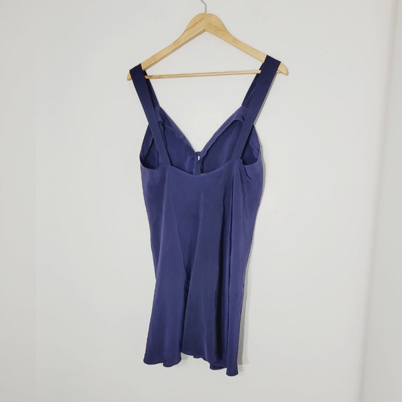 Unmentionables Nightgown Chemise Lingerie Navy Blue Satiny Classy Sexy Elegant - Picture 7 of 10